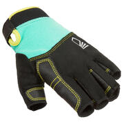 Guantes cortos náuticos niños 500 verde/negro