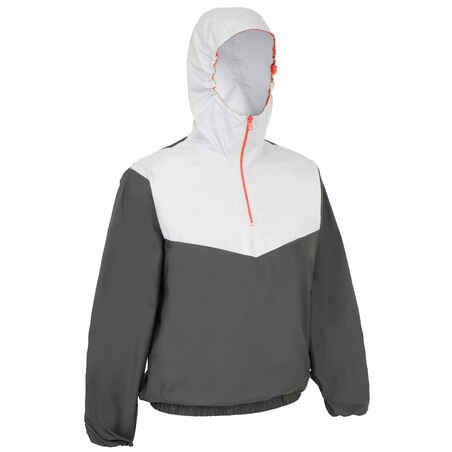 Chaqueta Cortaviento capucha Náutica Vela Ligera Triboard 100 Adulto Gris|Blanco