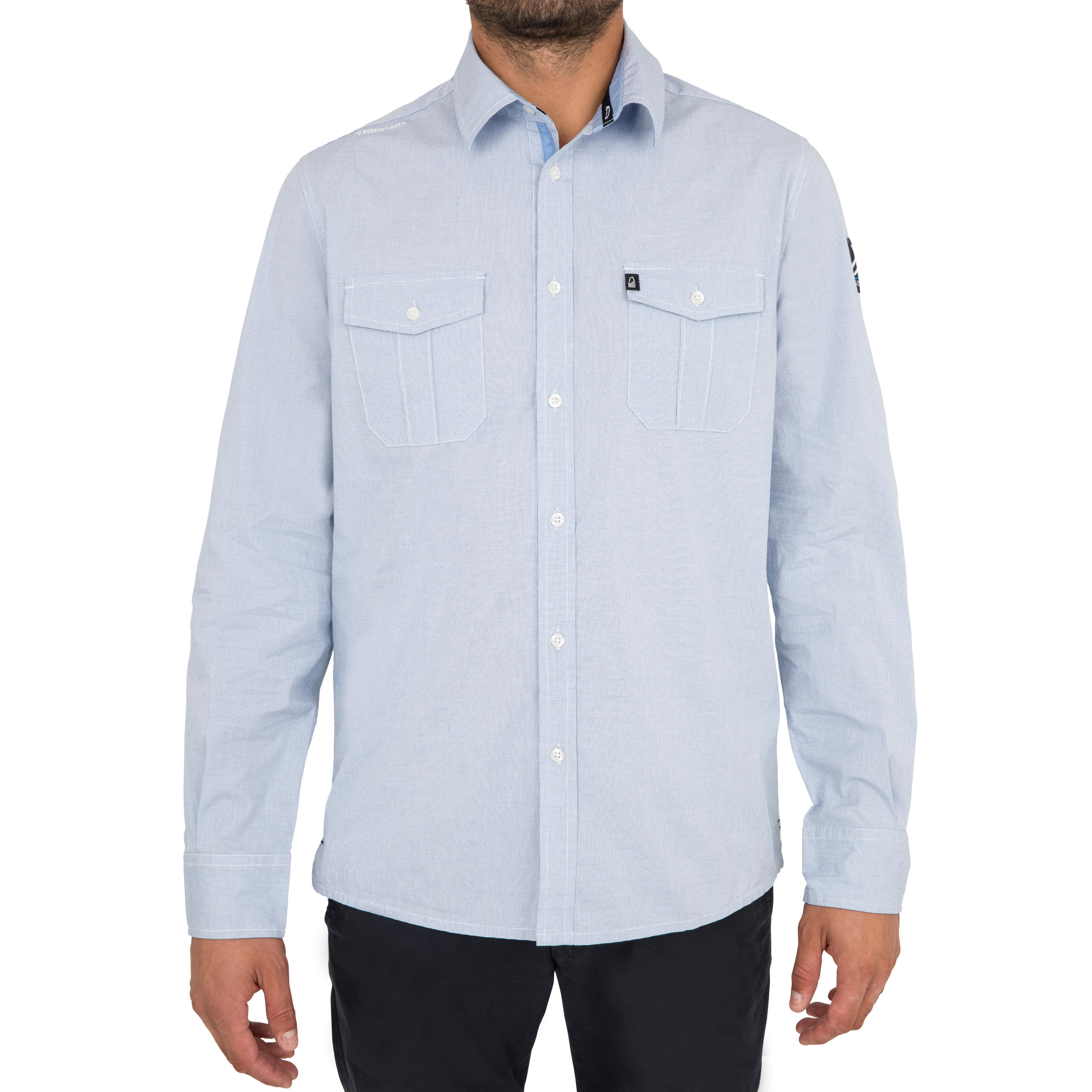 Men's sailing shirt 100 - blue 2/8