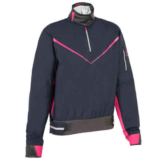 
      Schlupfjacke Regenjacke Segeln Jolle Damen wasserdicht 100 dunkelblau/rosa
  