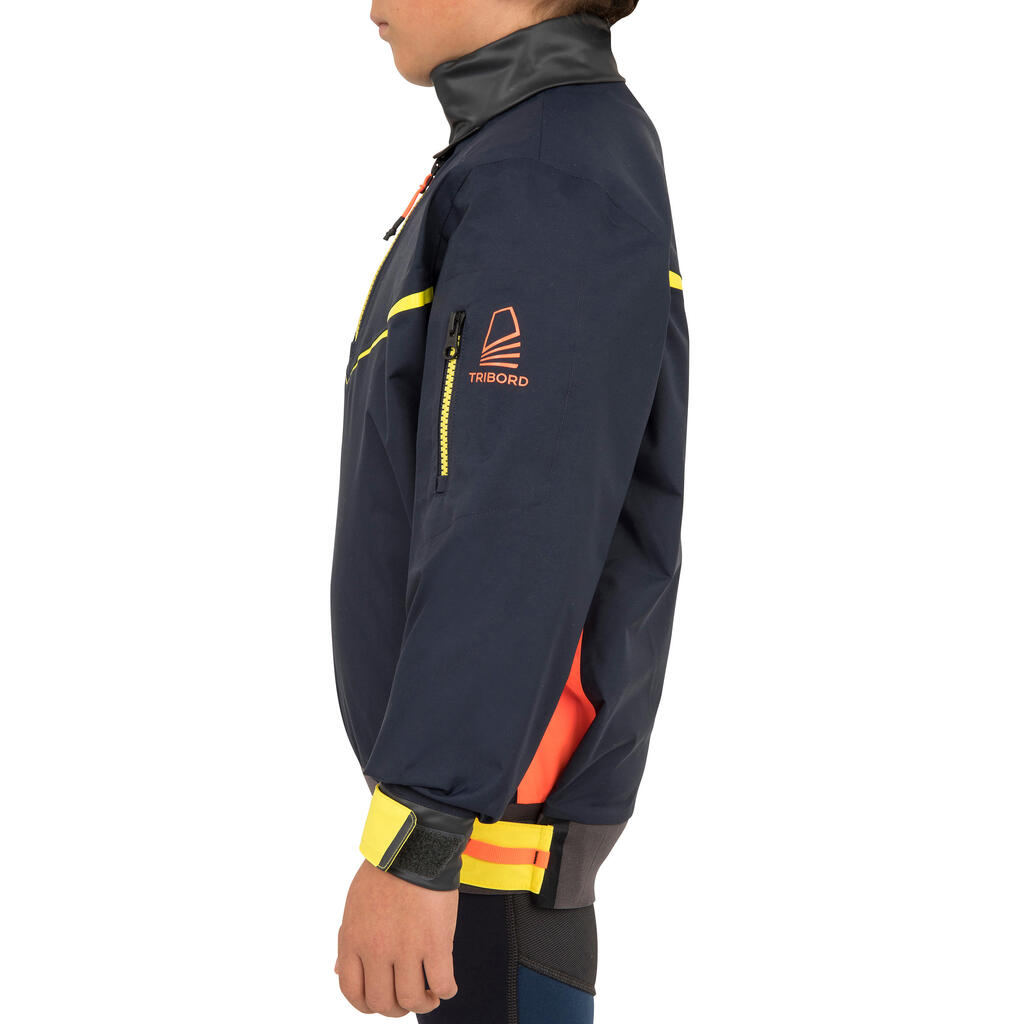 Dinghy 500 Kids' Sailing Windproof Smock - Dark Blue