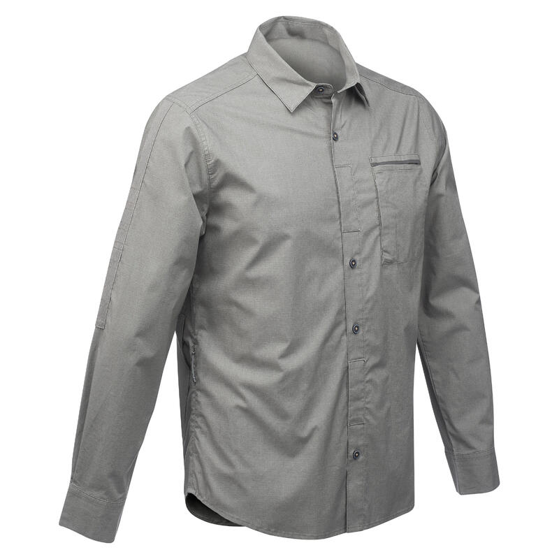 Erkek Modüler Backpacking Gömleği - Haki - TRAVEL 500