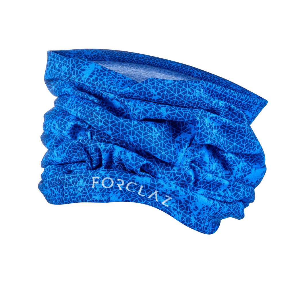 Multi-position mountain trekking tube scarf - trek 100 blue