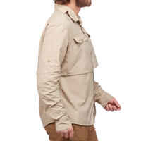 Men's long sleeved anti-UV desert trekking shirt - DESERT 900 - Beige