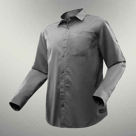 Camisa Montaña y Trekking FORCLAZ TRAVEL500 TRANSFORMABLE Hombre caqui