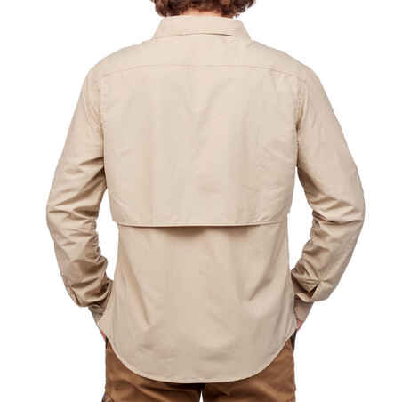 Men's long sleeved anti-UV desert trekking shirt - DESERT 900 - Beige