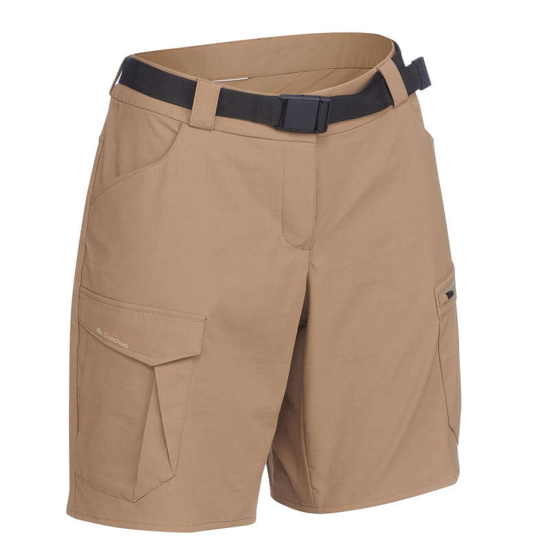 WOMEN APPAREL OUTFIT MOUNTAIN TREK Trekking - TREK100 SHORT W - BEIGE FORCLAZ - Trekking
