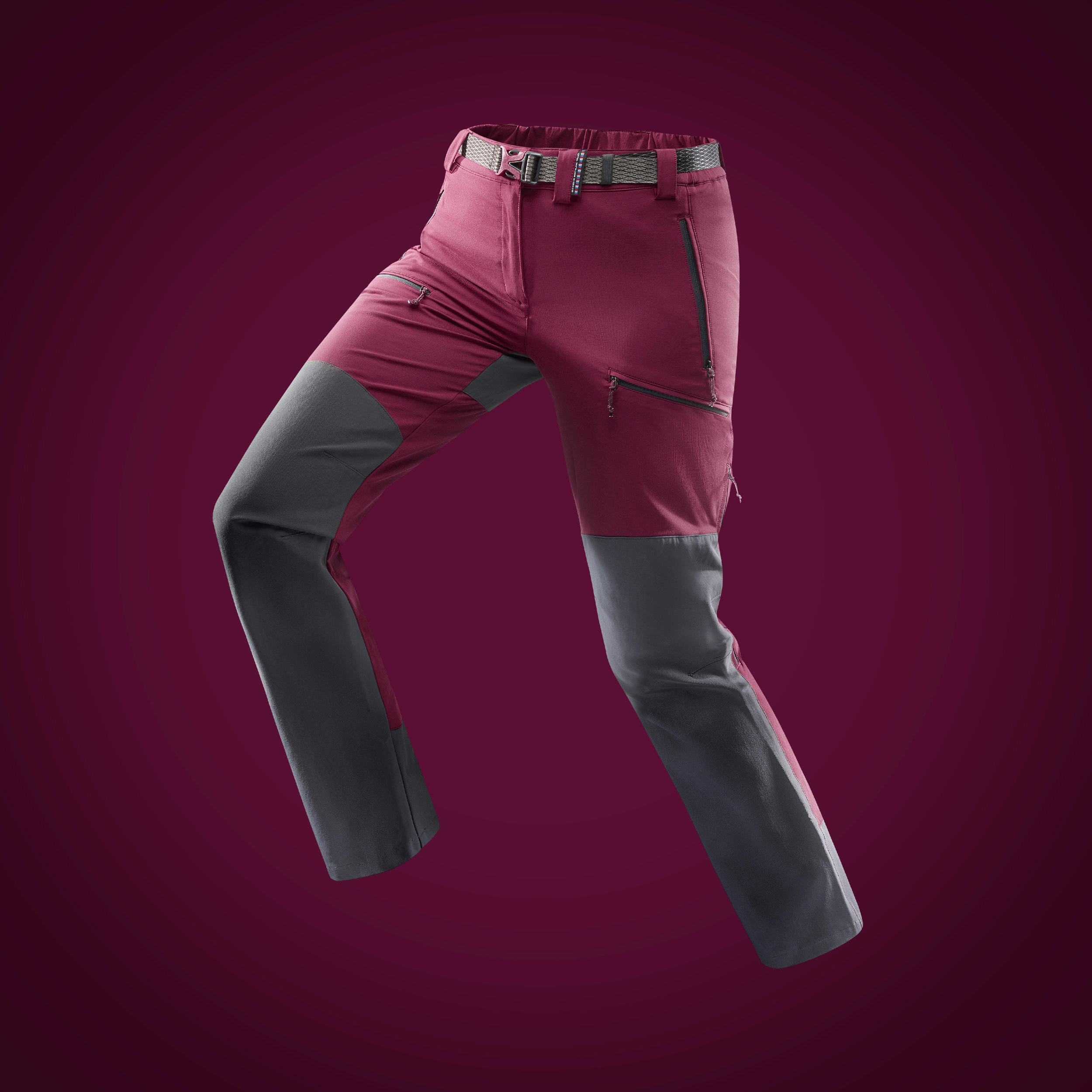Pantalón de Montaña y Trekking de Mujer Forclaz Trek 900 Burdeos  Cortaviento - Decathlon