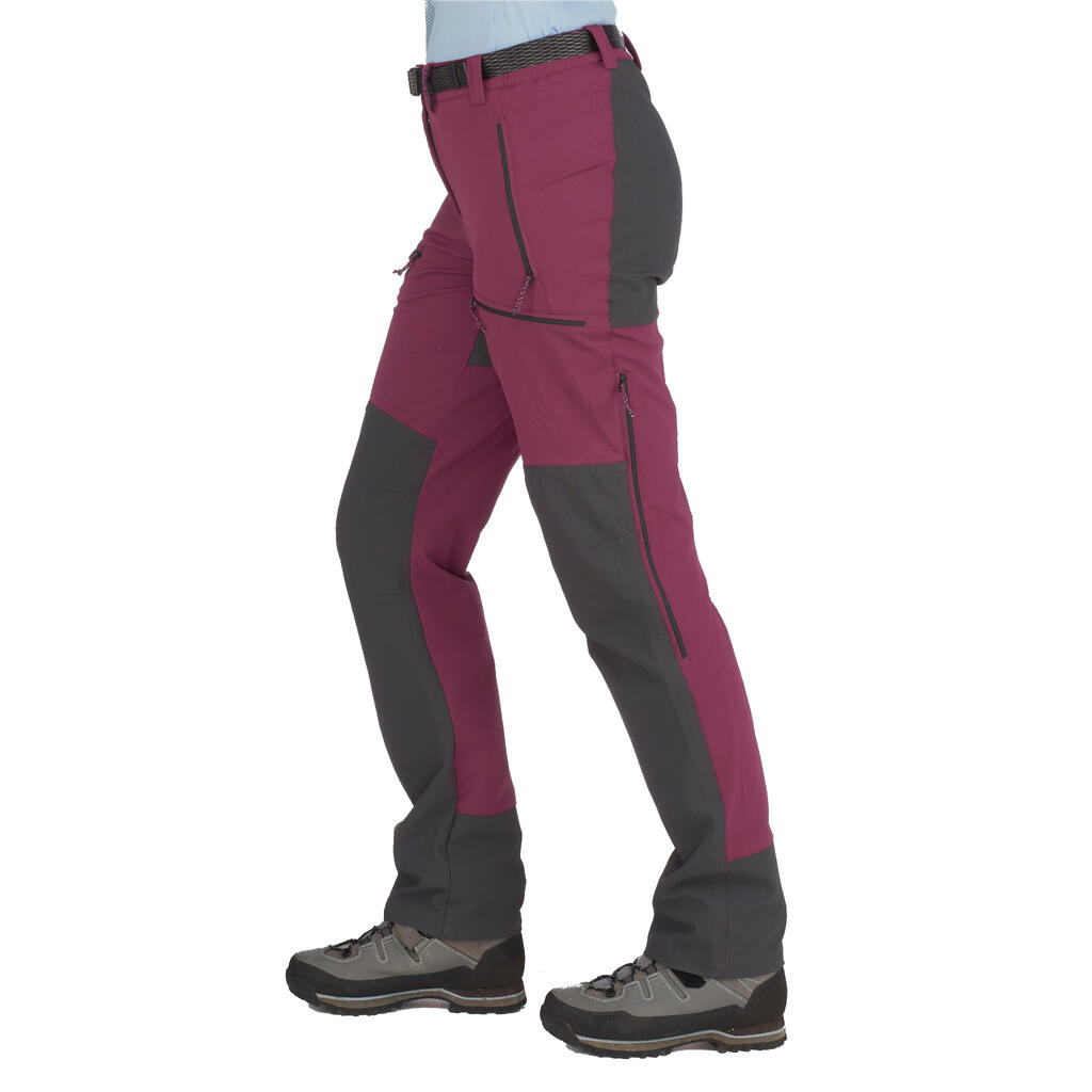 Bordo crvene ženske pantalone za treking 