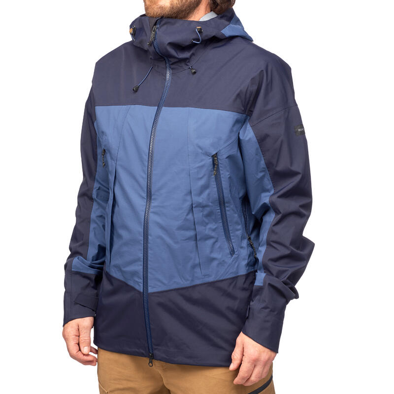 Chaqueta impermeable montaña y trekking Hombre Forclaz Trek 500 azul