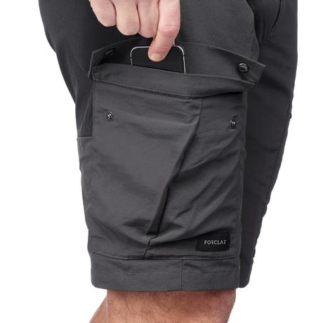 Men's Mountain Trekking Multi-Pocket Shorts - TREK 500 - Dark Grey ...
