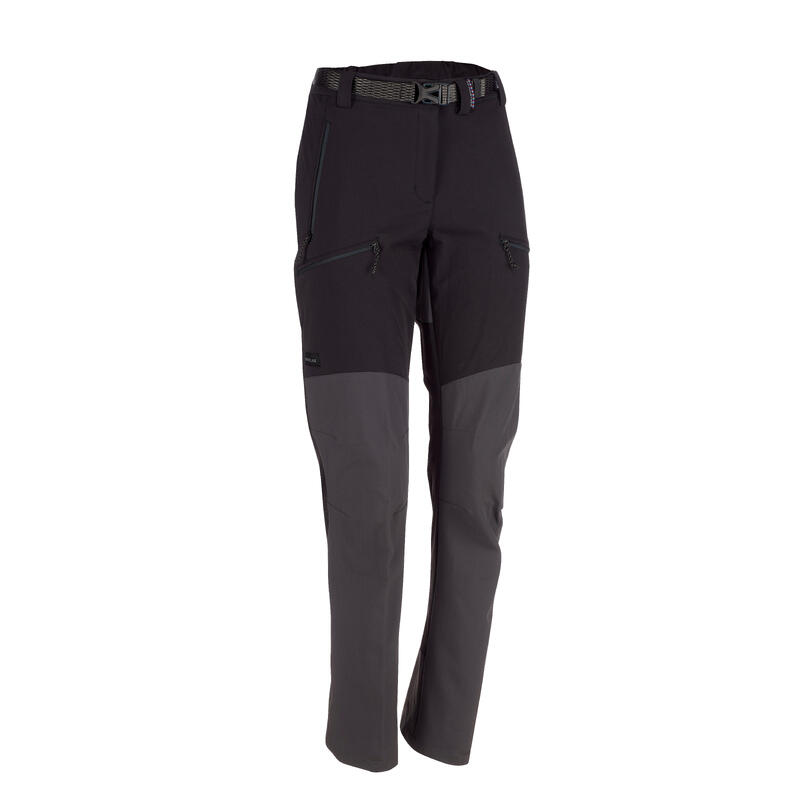 Pantalon déperlant de trek montagne - MT900 noir - Femme