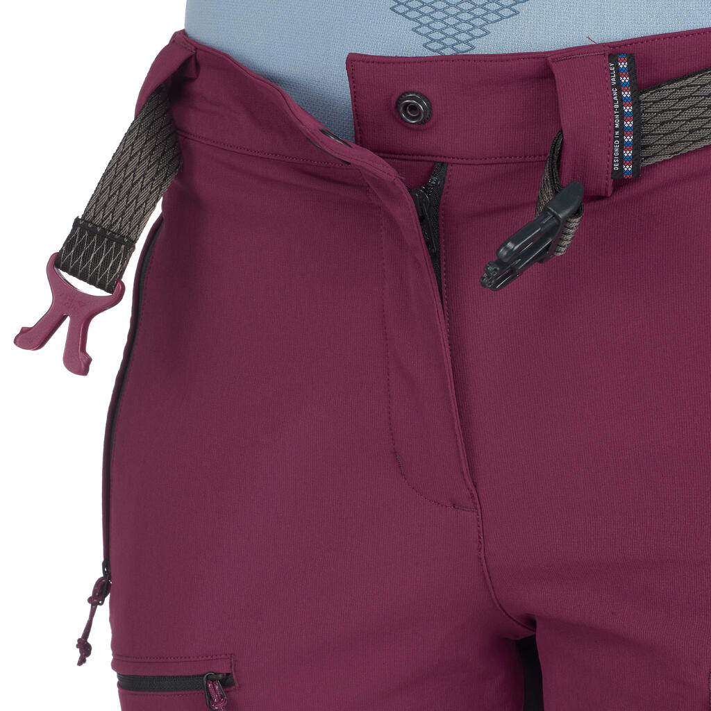 Bordo crvene ženske pantalone za treking 