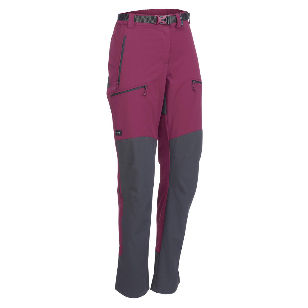 Bordo crvene ženske pantalone za treking