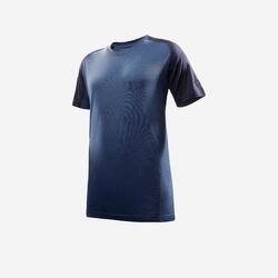 Men's Mountain Trekking Short-Sleeved Merino T-Shirt Trek 500 - Blue