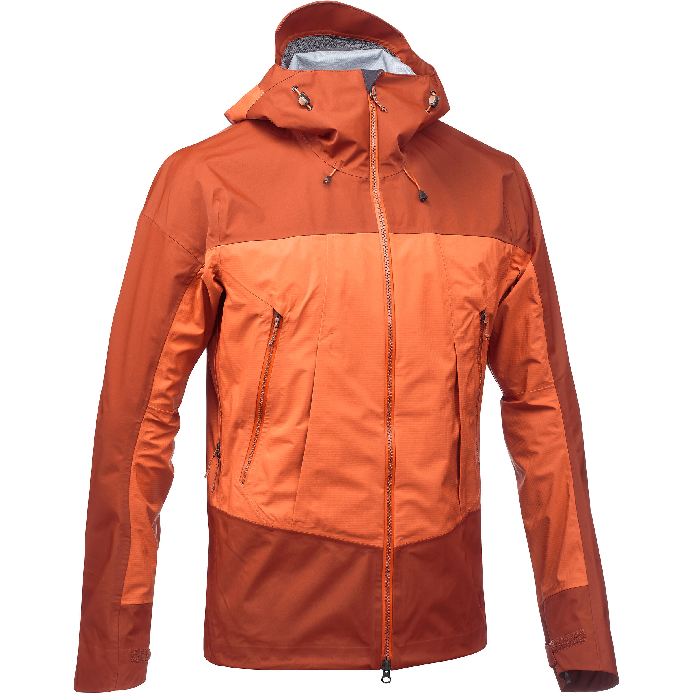 Men Trekking Waterproof Jacket Forclaz Trek 500 - Orange