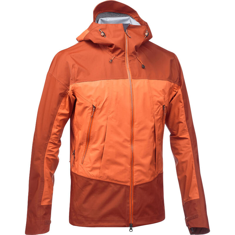 Férfi kabát túrázáshoz MT500, vízhatlan, narancssárga