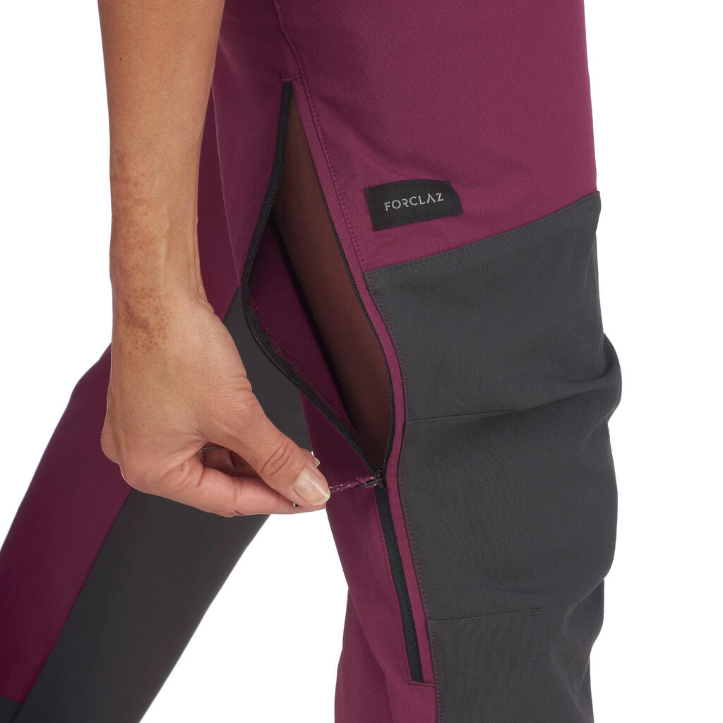 Bordo crvene ženske pantalone za treking 