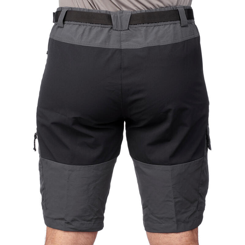 Men's Mountain Trekking Multi-Pocket Shorts - TREK 500 - Dark Grey