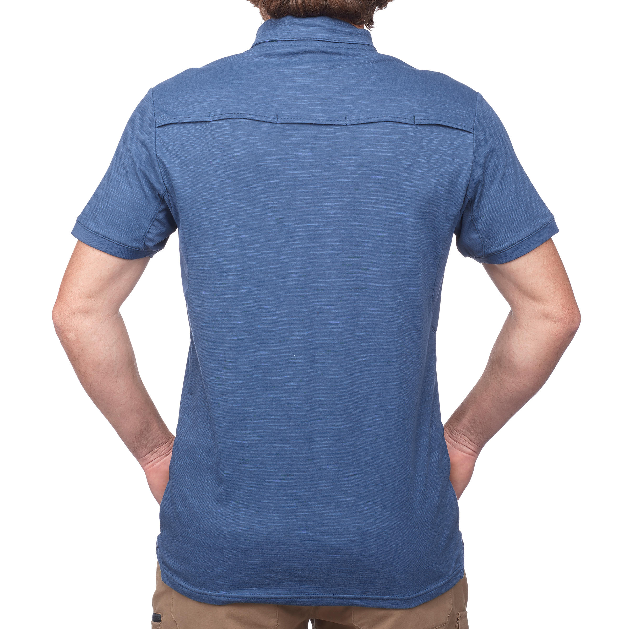 

Men's Travel Short-Sleeved Polo T-Shirt Travel 100 - Blue