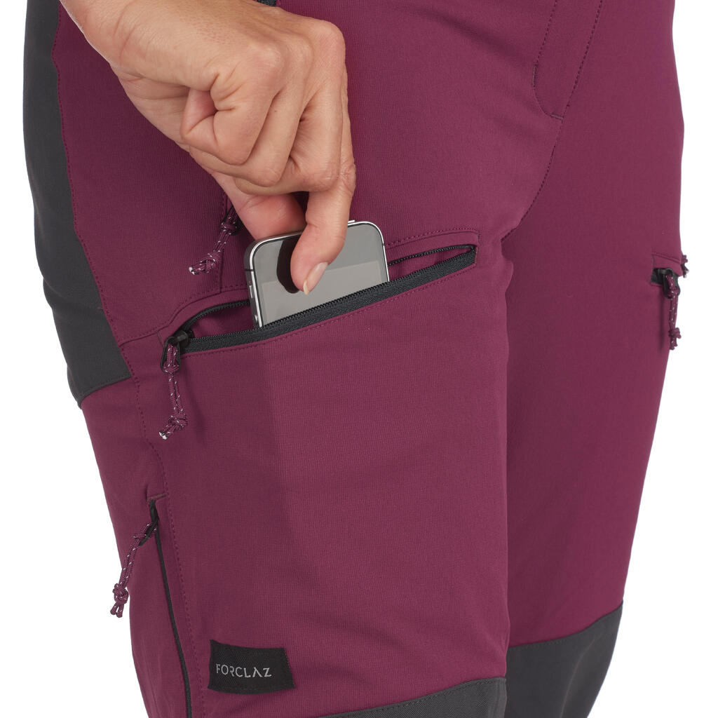 Bordo crvene ženske pantalone za treking 