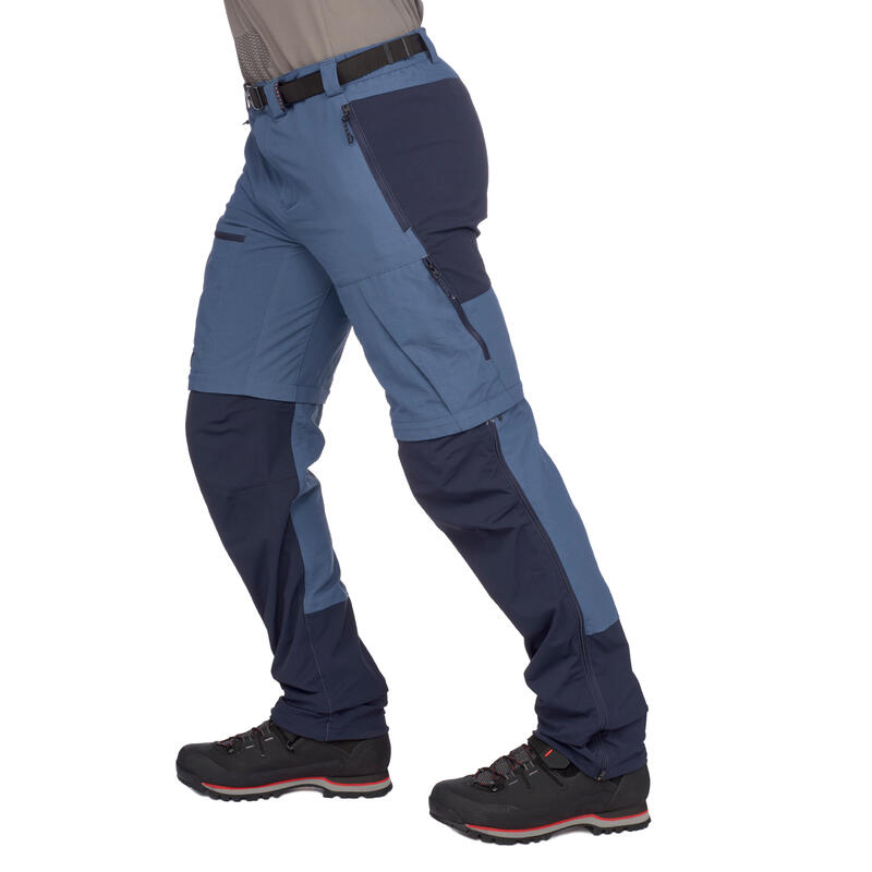 Pantalon modulable trekking montagne TREK500 homme bleu