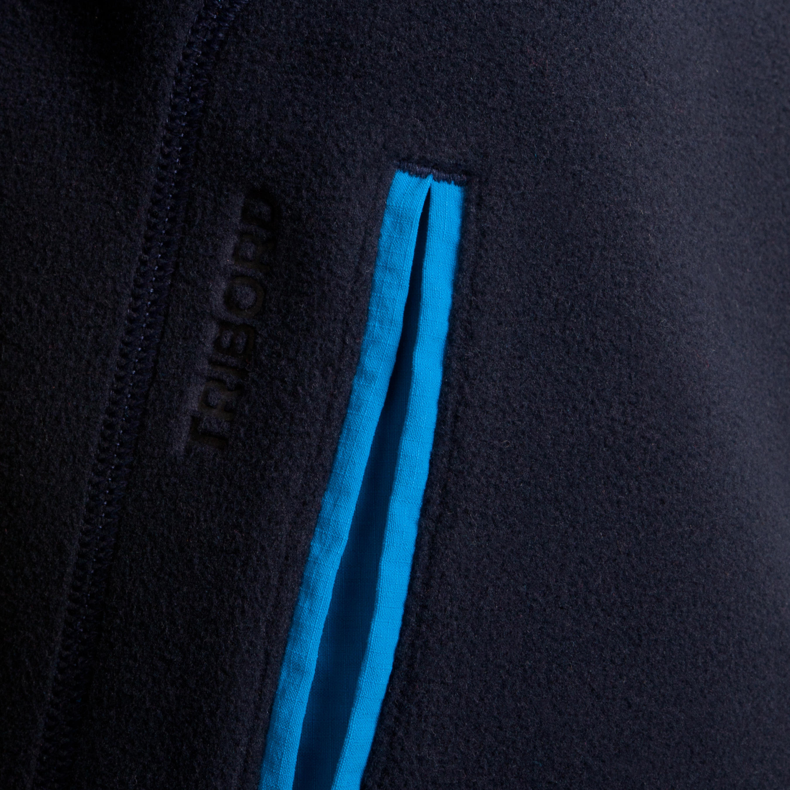 Kids’ warm reversible sailing fleece 500 Blue/blue 3/8