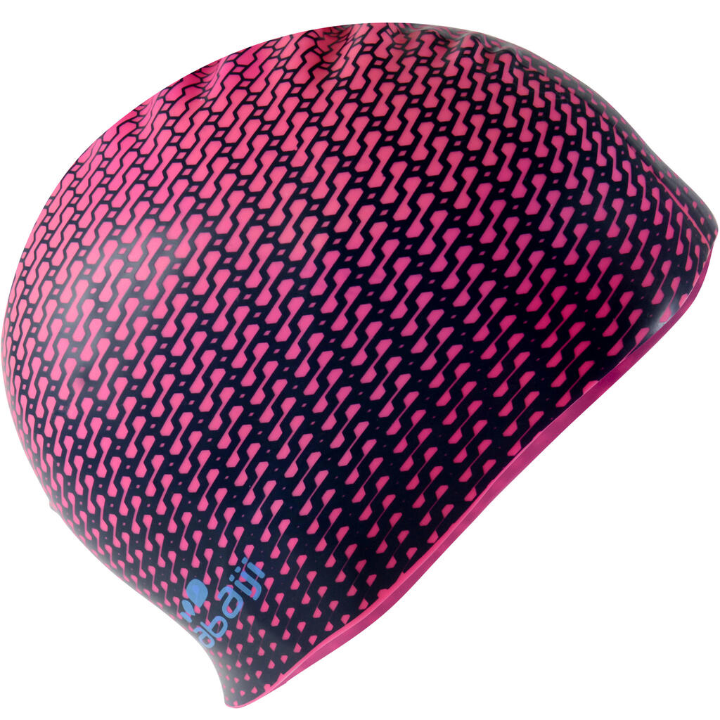 SILICONE swim cap - One size - Geo red pink