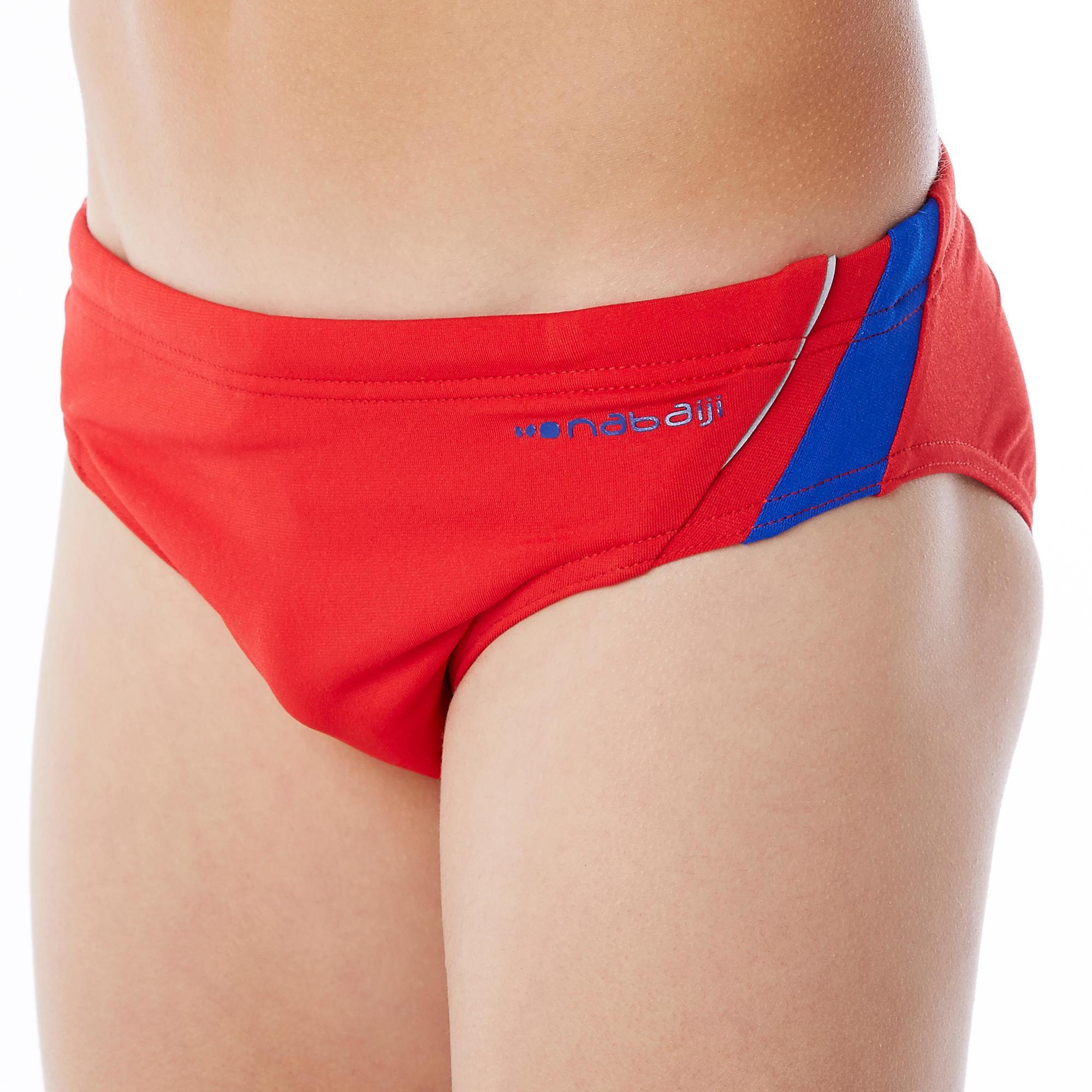 BAÑADOR DE NATACIÓN NIÑO SLIP 900 YOKE NEGRO VERDE AZUL Nabaiji Decathlon