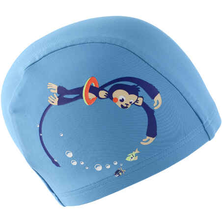 Bonnet de bain maille print taille S Monkey bleu
