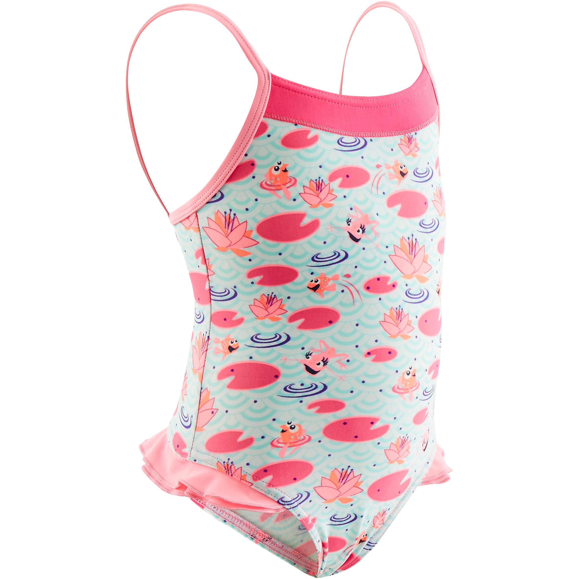 Second Life - Pink baby girl's one-piece Madina printed swimsuit - EXCELLENT 1/3