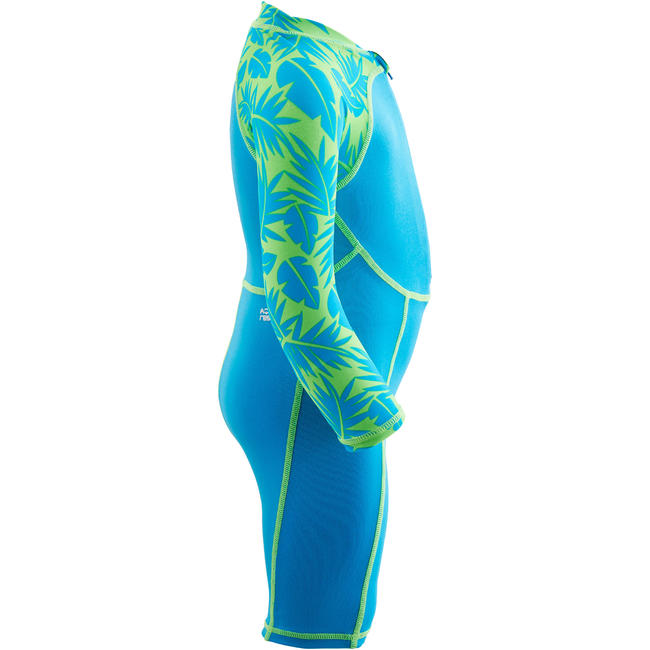 Baby Swimming Costume full sleeves with shorts Printed Blue