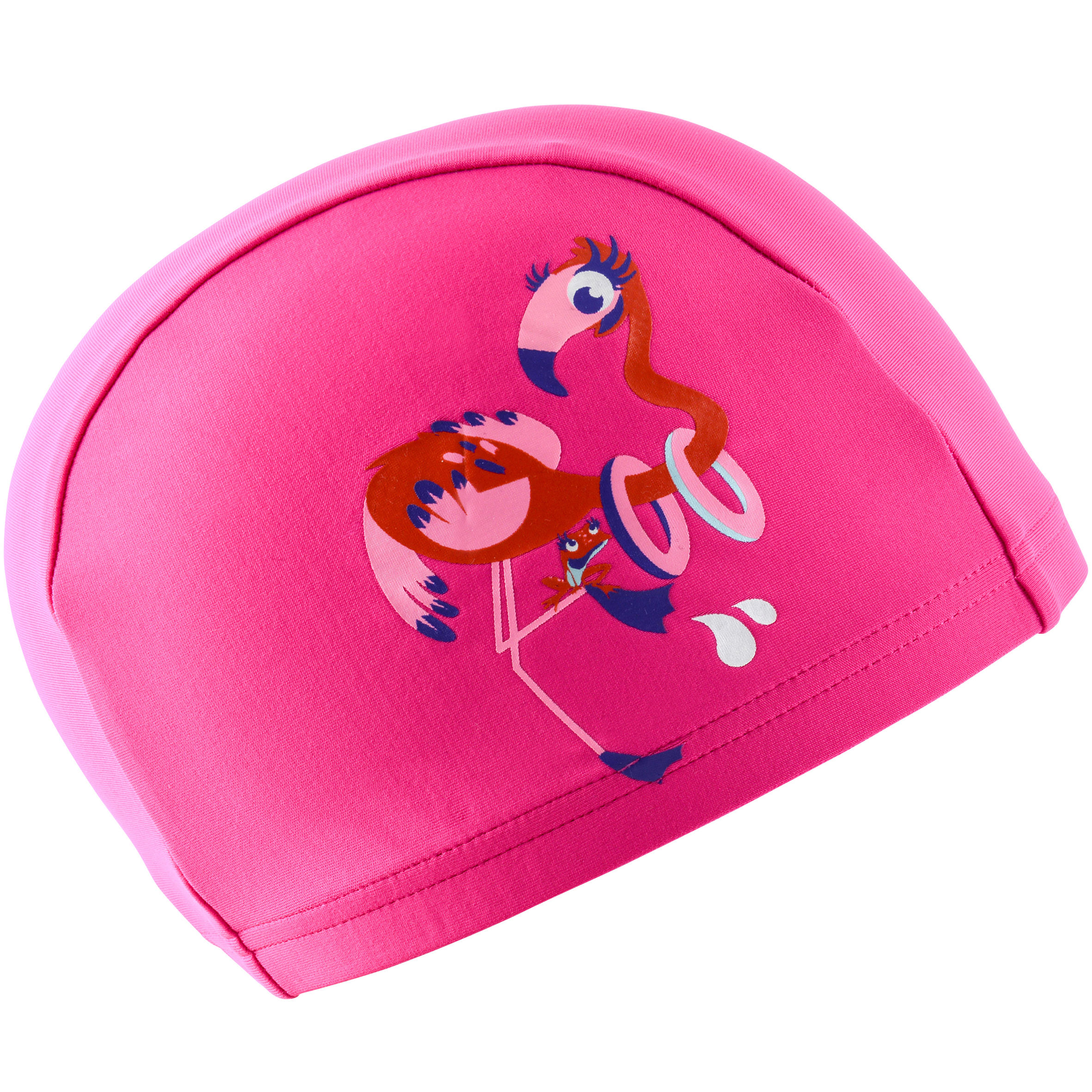 Mesh Print Swimming Cap, Size S - Flamingo Pink 2/3