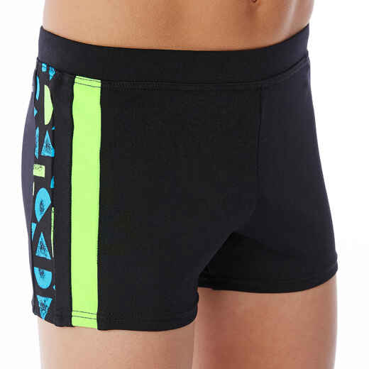 
      Badehose Boxer Yoke Jungen chlorresistent schwarz/grün
  