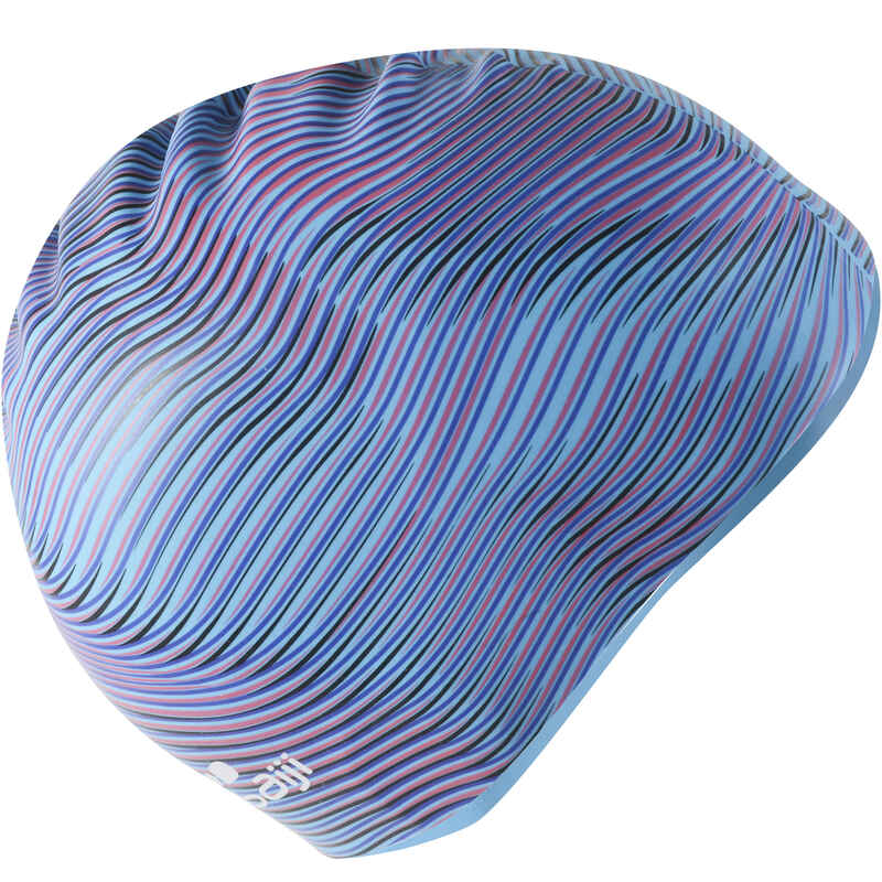 SILICONE PRINT SWIM CAP VIB BLUE