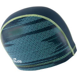 BONNET DE BAIN MAILLE SILICONE 500 PRINT TAILLE L LAB BLEU