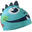 BONNET DE BAIN SILICONE FORM DRAGON BLEU