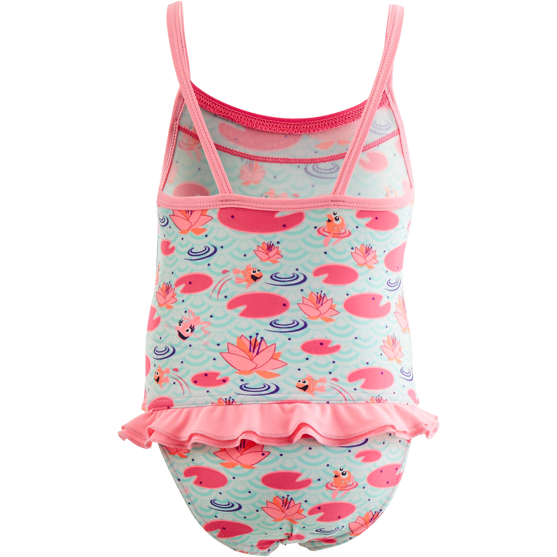 Second Life - Pink baby girl's one-piece Madina printed swimsuit - EXCELLENT 2/3