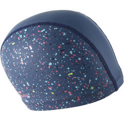 BONNET DE BAIN MAILLE SILICONE 500 PRINT TAILLE L COS BLEU