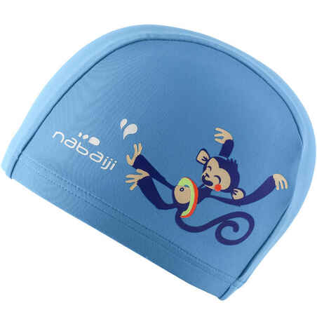 Mesh Print Swimming Cap, Size S - Monkey Blue