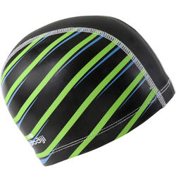 BONNET DE BAIN MAILLE SILICONE 500 PRINT TAILLE L VIB BLEU