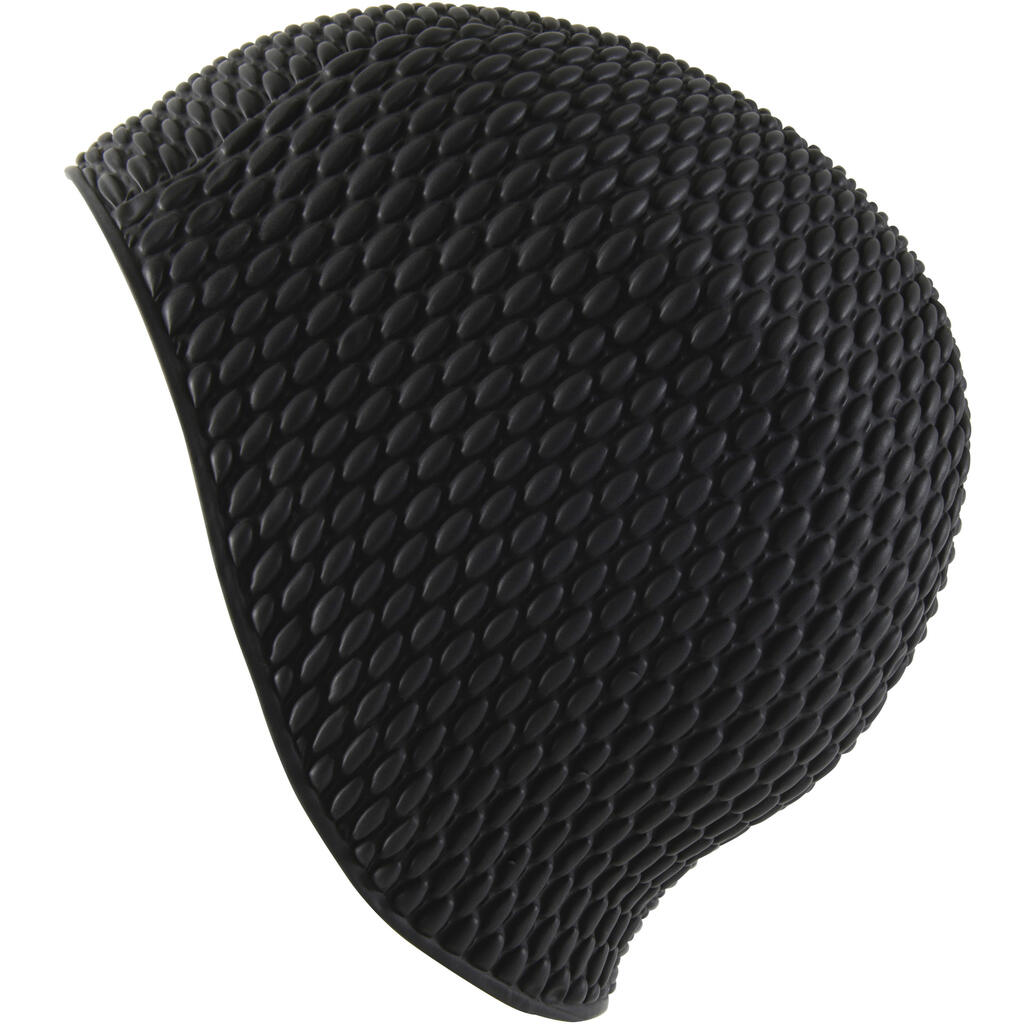 GORRO NATACIÓN GOFRADO LÁTEX NEGRO TALLA ÚNICA