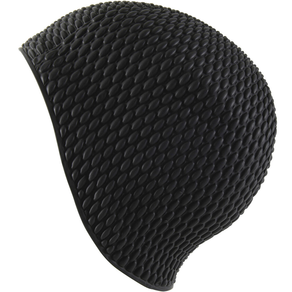 Plavecká čiapka so vzorom z latexu jednotná veľkosť čierna