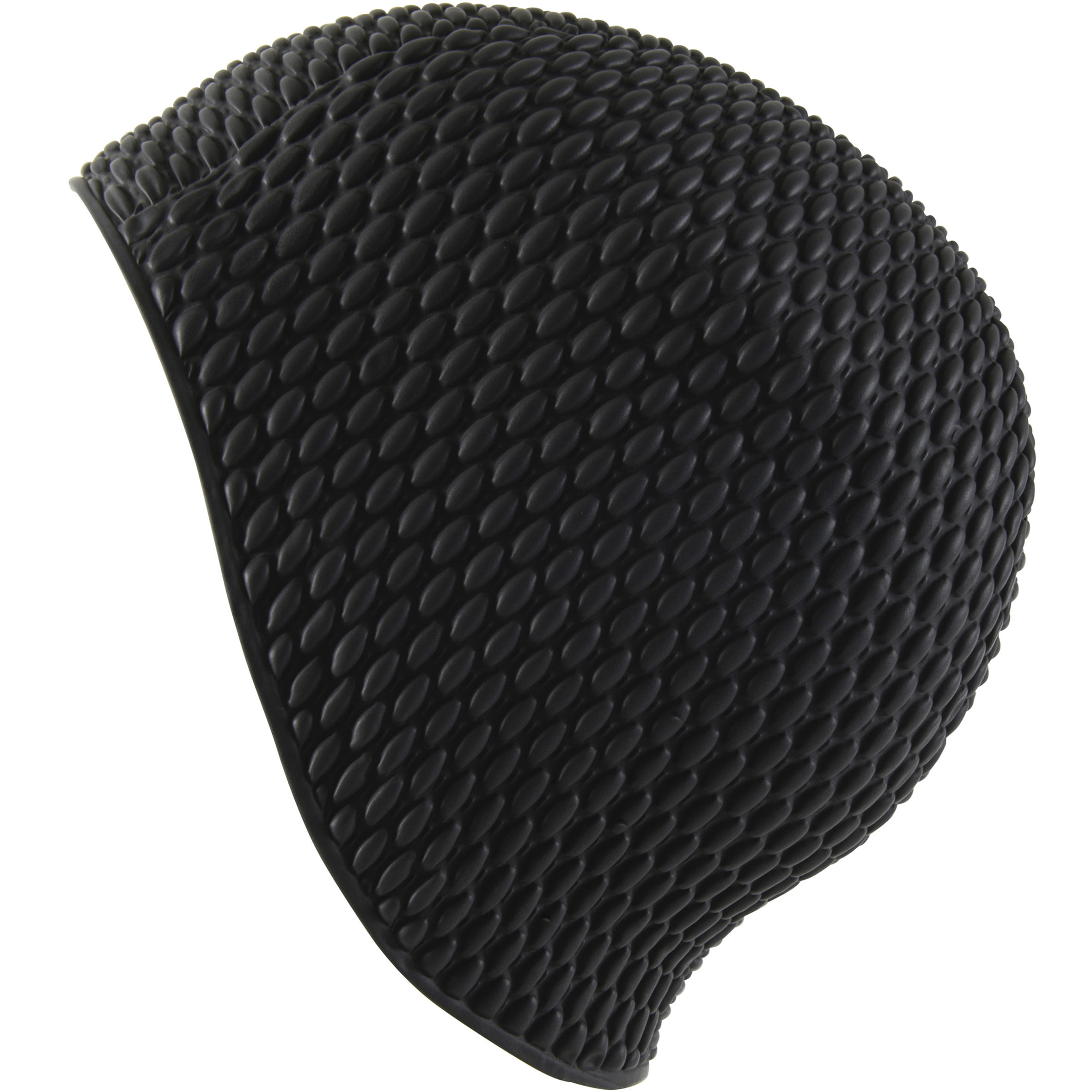 Latex waffle stitch swim cap - One size - Black 3/3