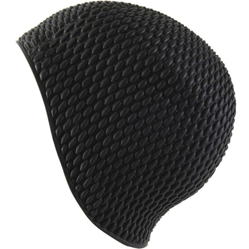 Bonnet de Bain Gaufré en Latex - Taille Unique - Noir