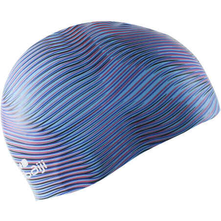 SILICONE PRINT SWIM CAP VIB BLUE