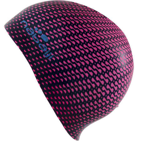 SILICONE PRINT SWIM CAP - TEC PINK