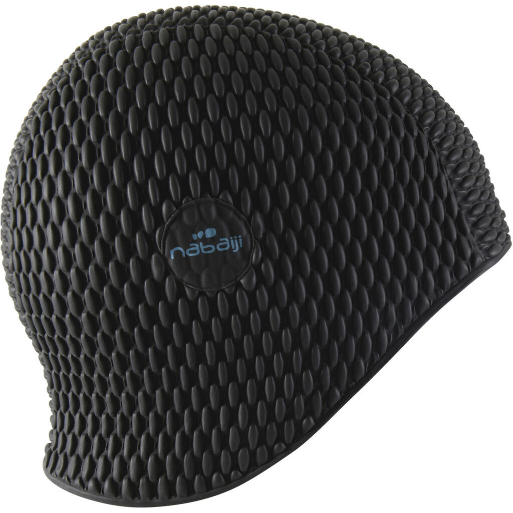 Latex waffle stitch swim cap - One size - Black