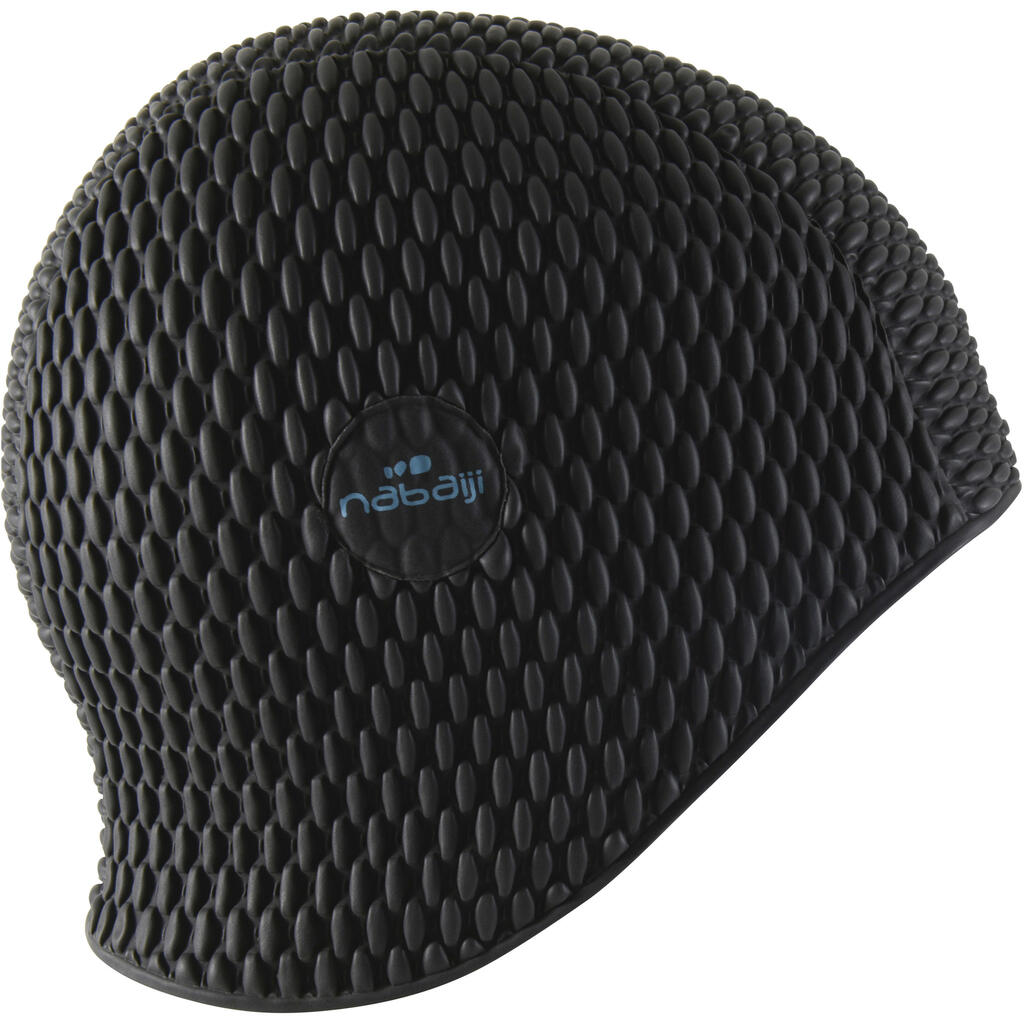 GORRO NATACIÓN GOFRADO LÁTEX NEGRO TALLA ÚNICA