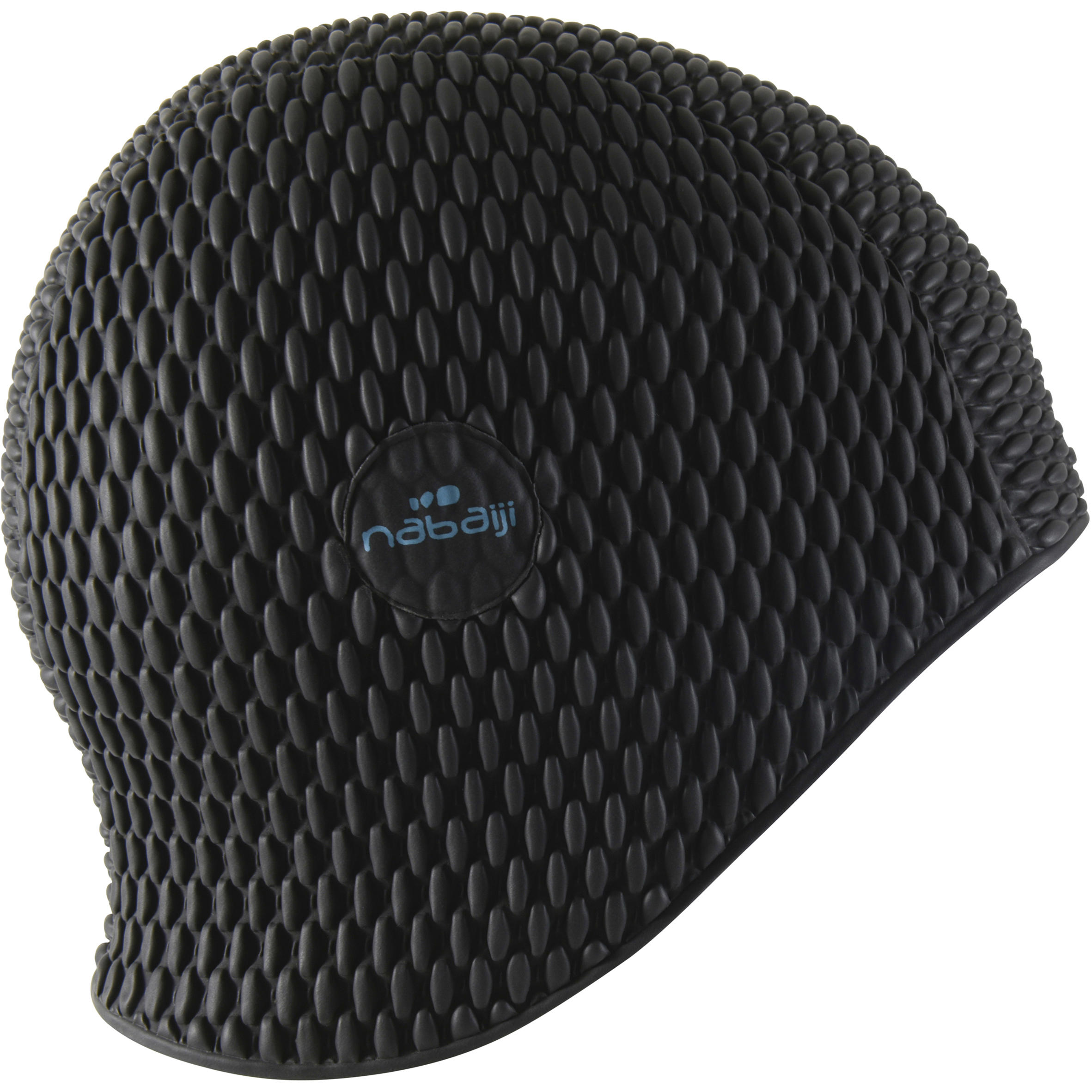 Latex waffle stitch swim cap - One size - Black 2/3